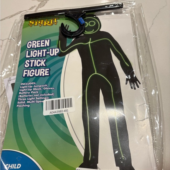 Spirit Halloween Green Light-Up Stick Figure Costume - Picture 3 of 7